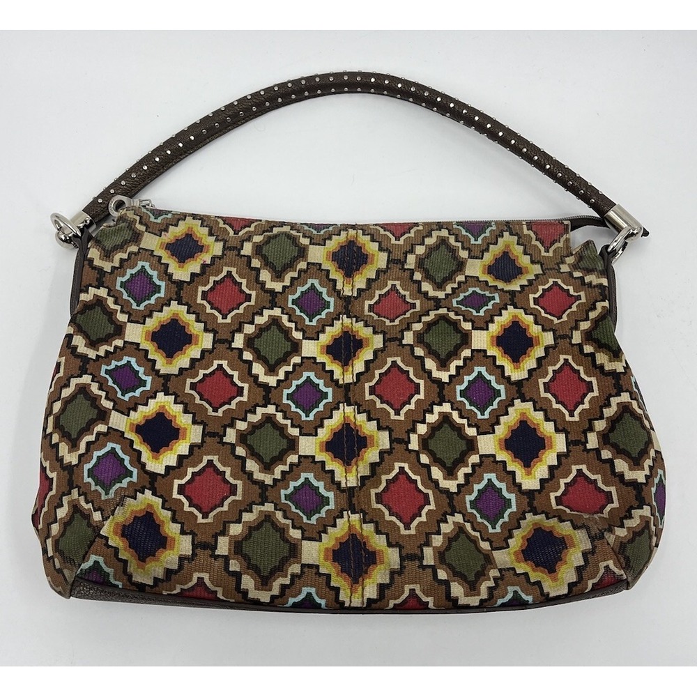 Vintage Relic By Fossil Purse Shoulder Bag Geometric Pattern Studded Strap